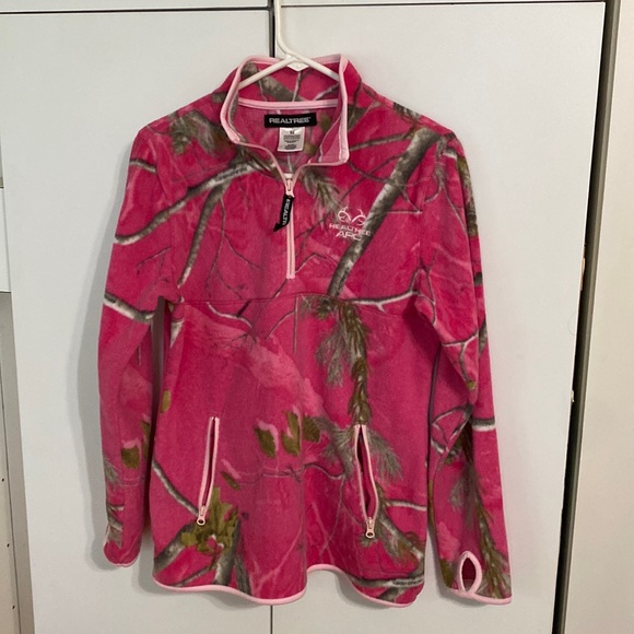 Realtree 1/4 zip fleece, pink camo, size s (4/6) - Picture 1 of 7